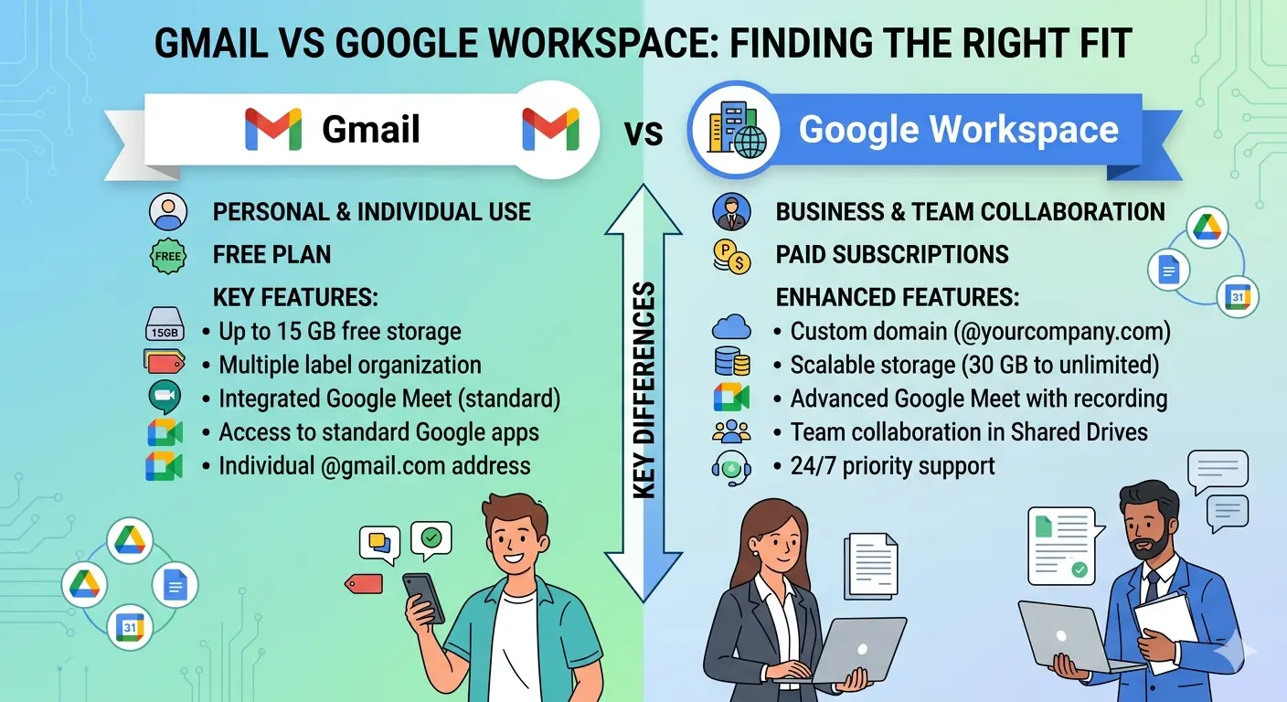 Gmail vs Google Workspace: Guida Completa alla Posta Professionale