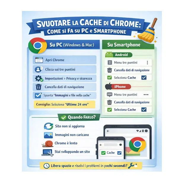 Svuotare la cache: come si fa su PC e smartphone